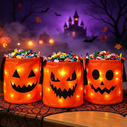 Halloween Candy Bucket with LED Lights
