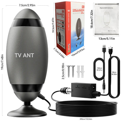 HIDB Indoor TV Antenna 4K HD Signal Amplified Compact