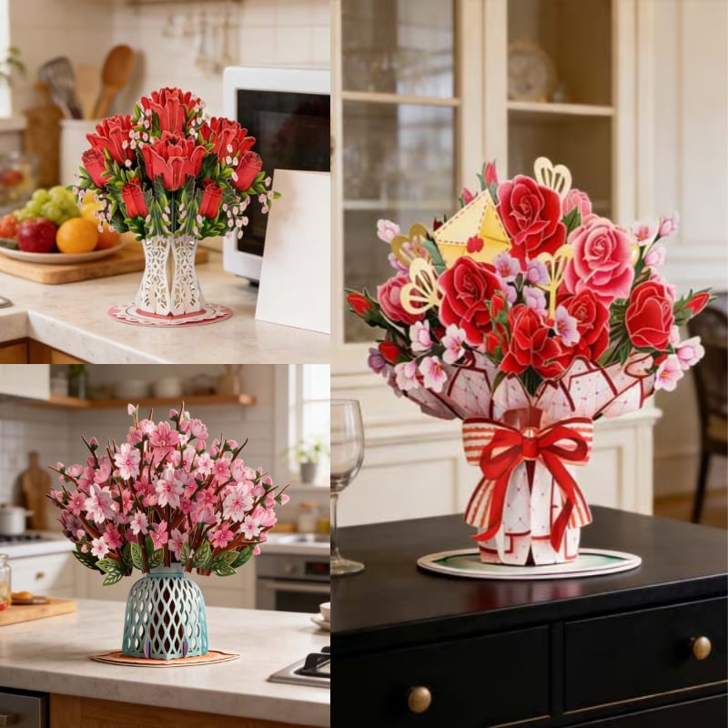 🌼💌 Forever-Blooming 3D Flower Pop-Up Card🎁