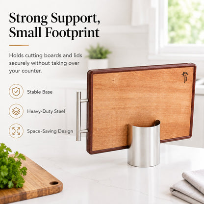 🍳Limited Time Sale 50% OFF — Stainless Steel Pot Lid Holder | Multi-Functional Kitchen Organizer For Lids, Cutting Boards & Utensils