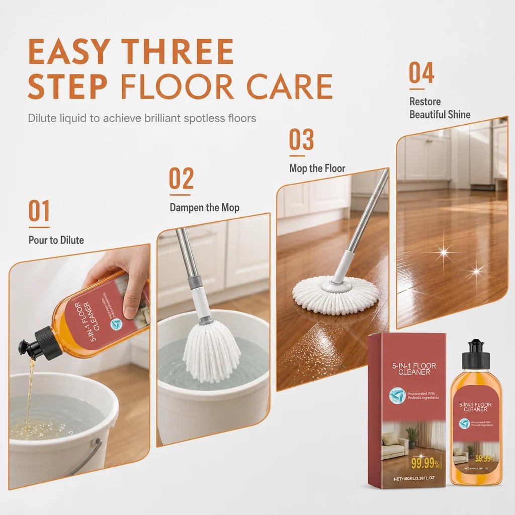 📍📢50% OFF !! ⏰ Floor Cleaner Liquid for Tile Floor Care & Stain Removal