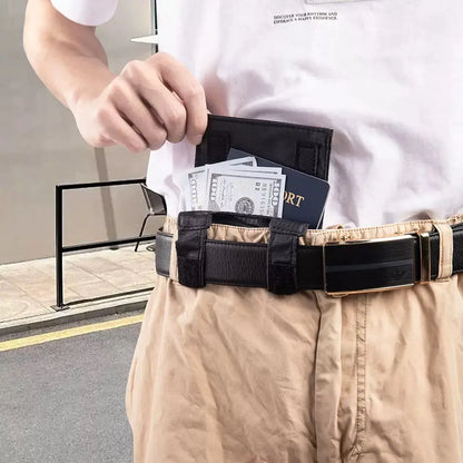 🔒 Anti-Theft Travel Waist Pouch – Slim Passport, Phone & ID Holder