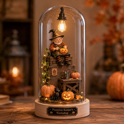 ⏳ Last Day 50% OFF – Halloween Glass Dome Miniature Scene Ambient Lamp