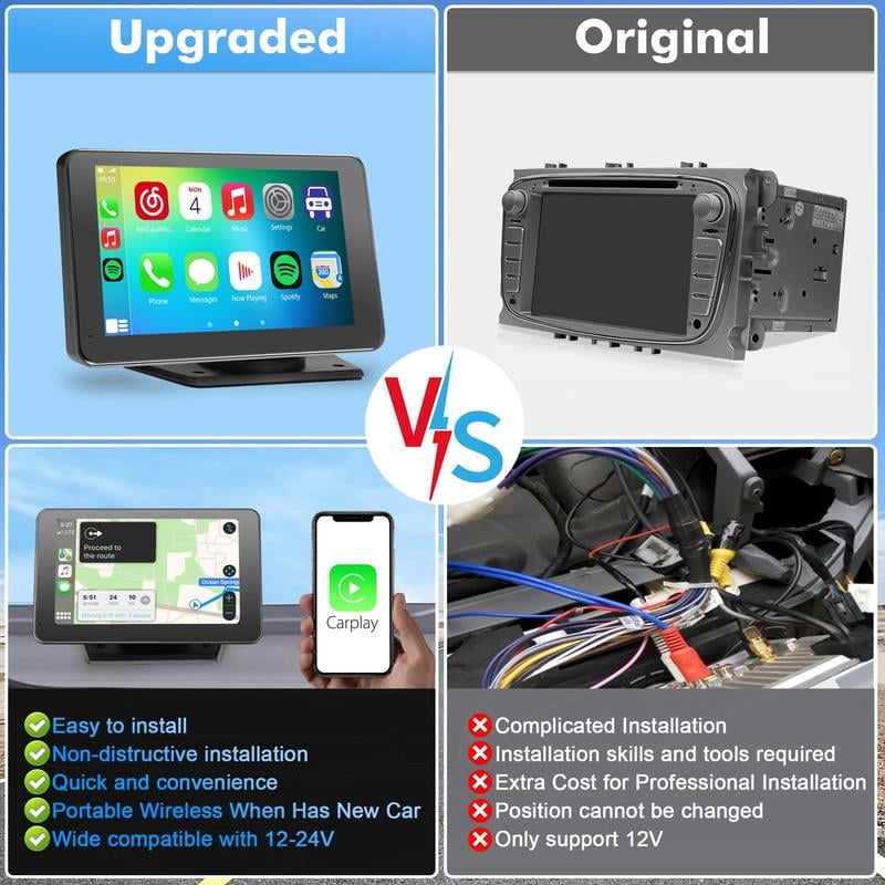 ✨Universal 7 Inch Car Android Radio 128G CarPlay Android auto Stereo Radio with 2.5D HD Touchscreen  FM BT