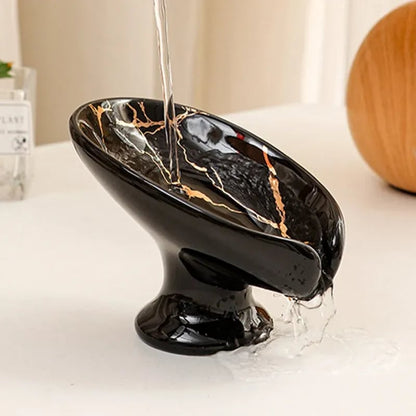 🎉 Ceramic Self-Draining Leaf Soap Dish