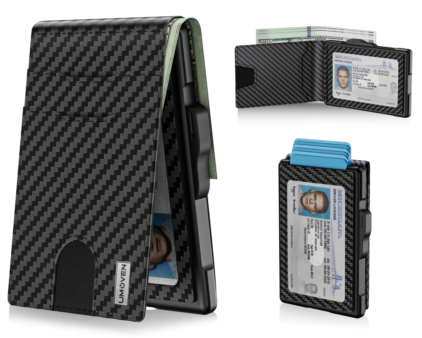 Modern Minimalist Pop-Up Wallet – RFID Blocking Aluminum Card Holder with Premium Leather, Quick Access Design & Cash Storage