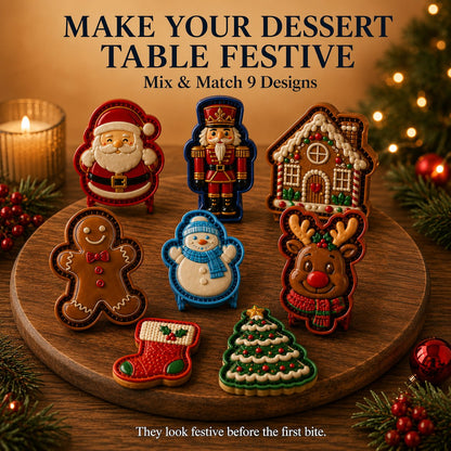 🎄Christmas Mini Pie Mold Collection – 9 Reusable Embossed Holiday Designs