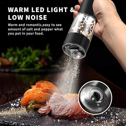 Electric Salt and Pepper Grinder Set – Rechargeable with Adjustable Coarseness