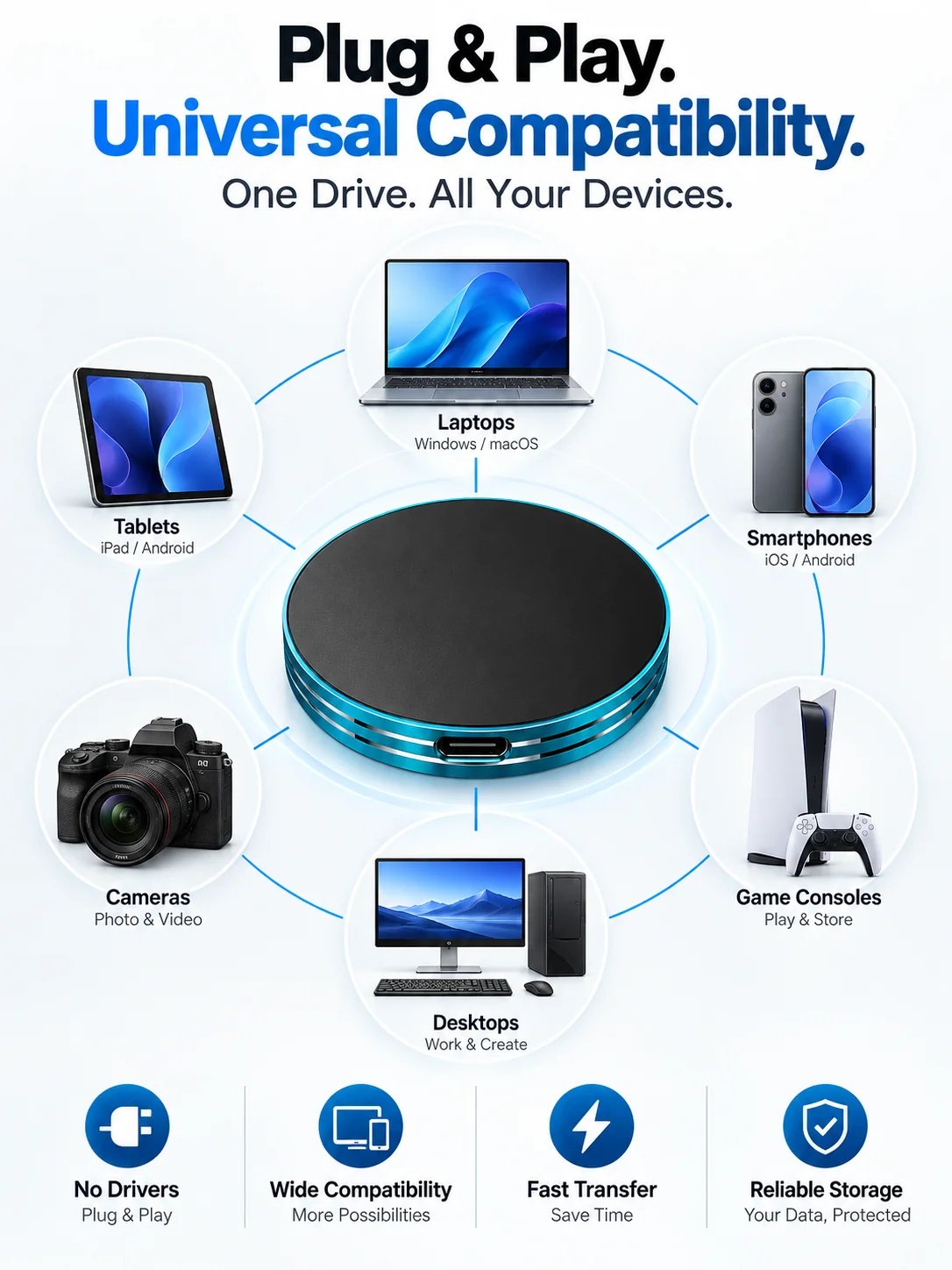 Magnetic Portable SSD – Anti-Lost External Solid State Drive