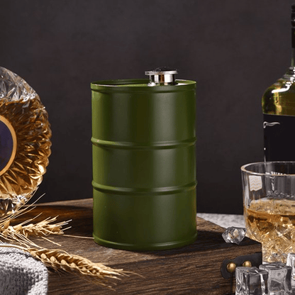350ml/750ml Oil Drum Anti-rust Leak-proof No Odor Portable Wine Storage🛢Food Grade Camping Whisky Flagon Wine Jug Camping Supplies