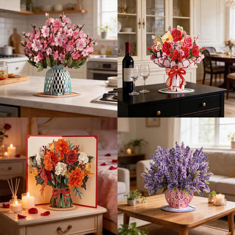 🌼💌 Forever-Blooming 3D Flower Pop-Up Card🎁