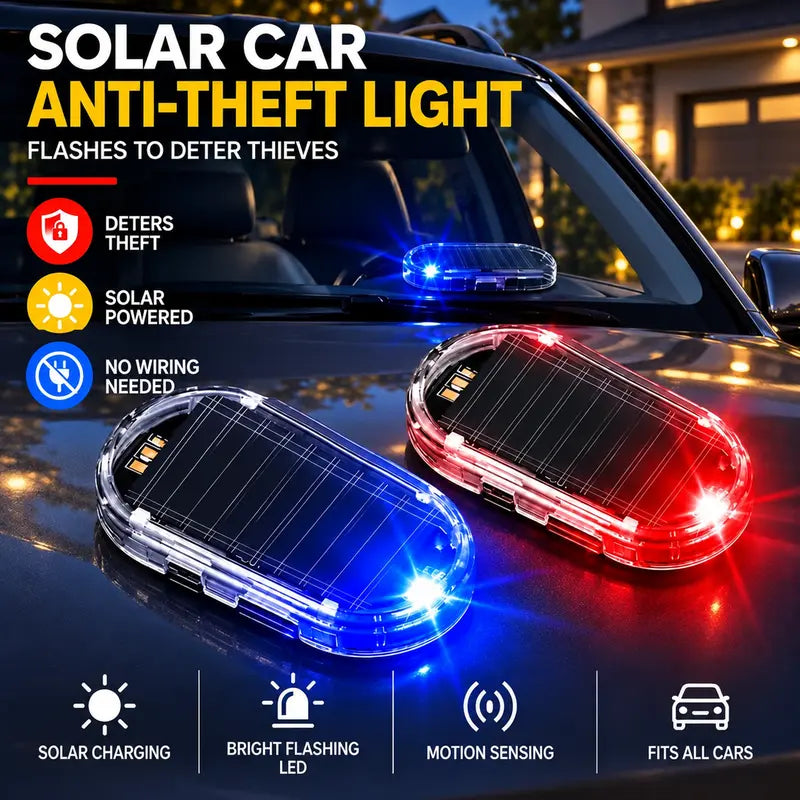 Solar Powered Plastic Fake Car Alarm Lamp