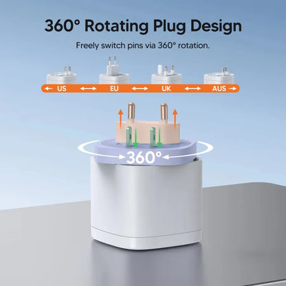 360° Rotating 4-in-1 Universal Travel Charger | 70W GaN