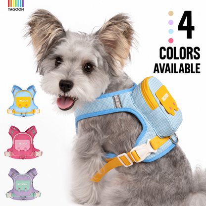 🎒 Pet Backpack Harness & Leash Set – Built-In Storage for Everyday Walks