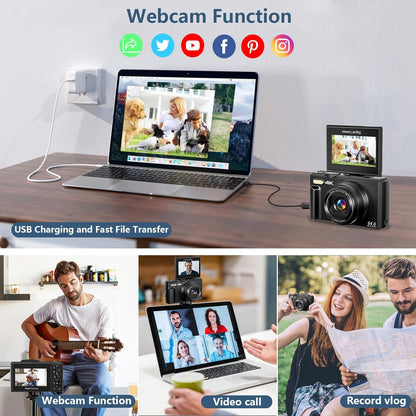 4K Digital Camera for Photography with 64MP