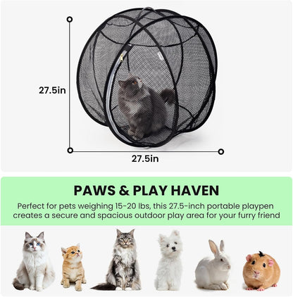 🐾 Portable 360° Cat Playpen – Their Safe Little Space Anywhere