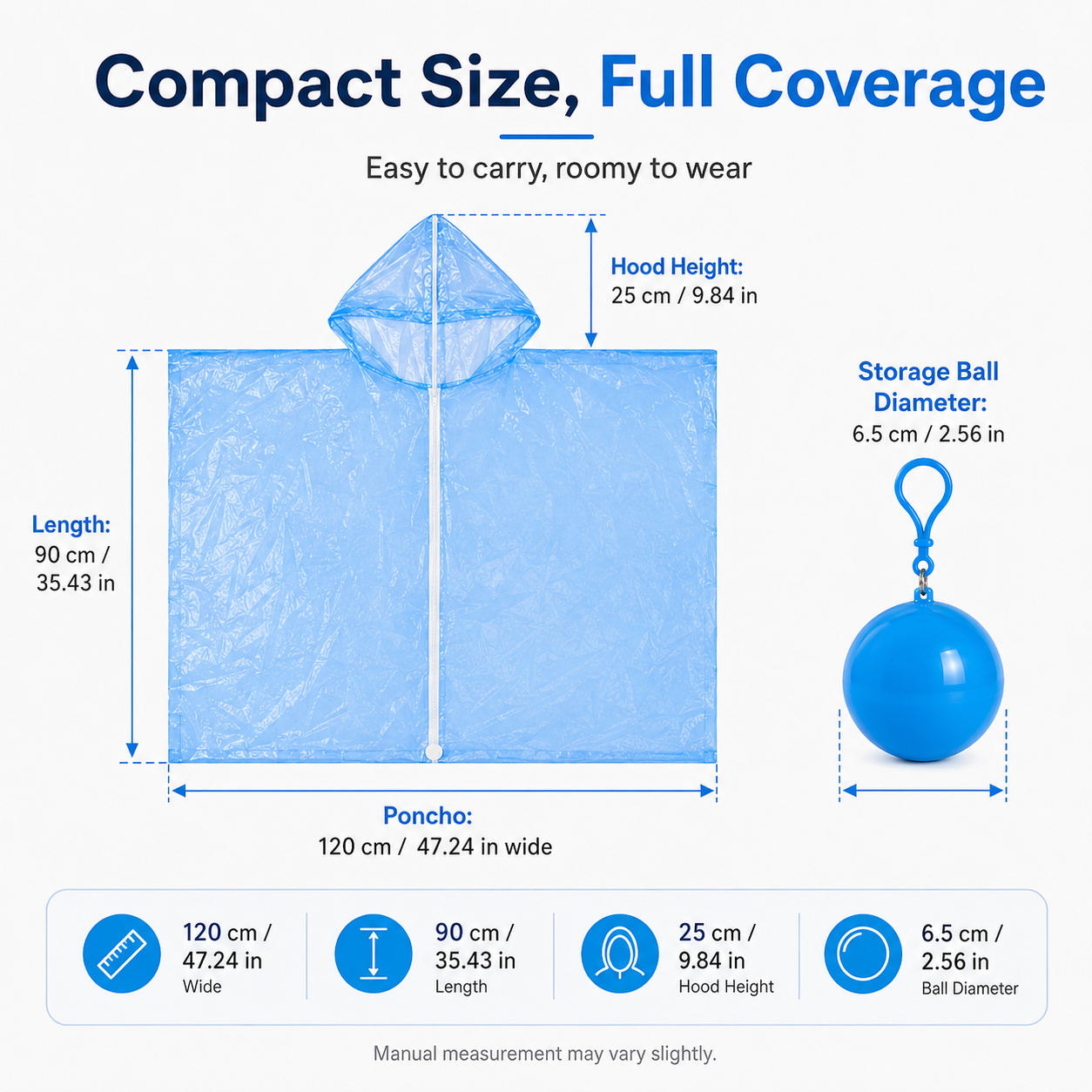 ☔ Portable Rain Poncho Ball Waterproof Hooded Raincoat Clip‑On Case | 2 4 6 Pack Emergency Outdoor Rain Ponchos