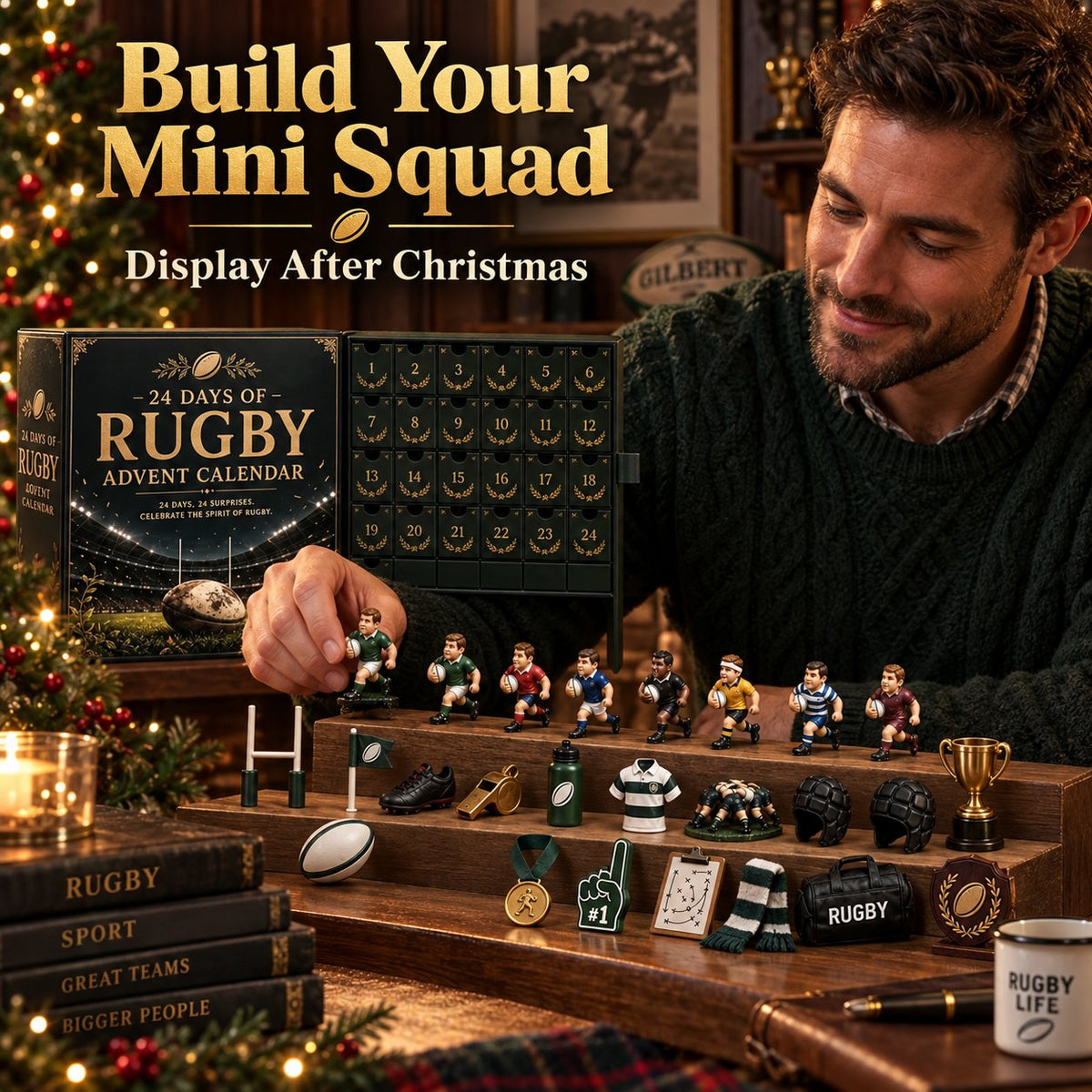 🏈🎁Rugby Advent Calendar 2026 – 24 Rugby-Themed Collectible Surprises Christmas Countdown Gift(📦Buy 2 Free Shipping)