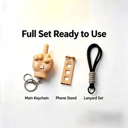 Retractable middle finger prank pendant