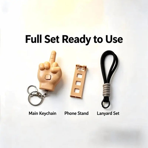 Retractable middle finger prank pendant