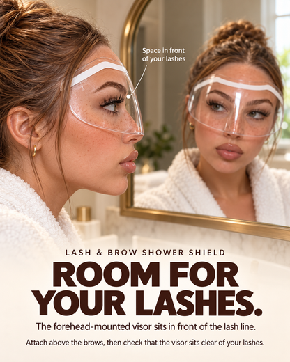 💧 Lash & Brow Shower Shield – Clear Adhesive Splash Guard for Lash Extensions, Brows & Easier Hair Washing