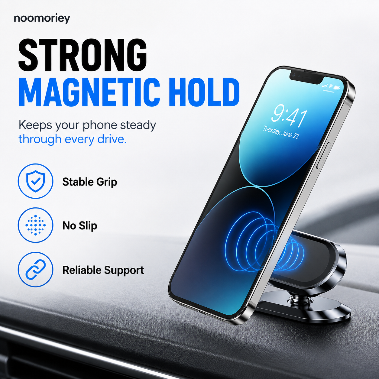 360° Magnetic Car Phone & Tablet Mount with Suction Cup