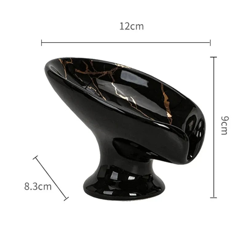 🎉 Ceramic Self-Draining Leaf Soap Dish