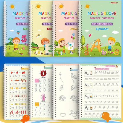 4 Pcs Magic Grooved Practice Copybook