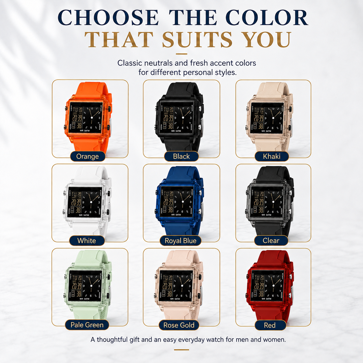 Analog-Digital Sport Watch – Waterproof, Luminous & Multi-Function