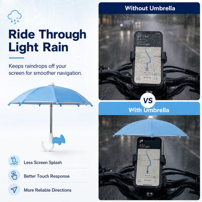 BUY 3 FREE SHIPPING✨Mini Sun/Rain Umbrella for Motorcycle & Bicycle Phone MountShade Your Screen. Save Your Battery.