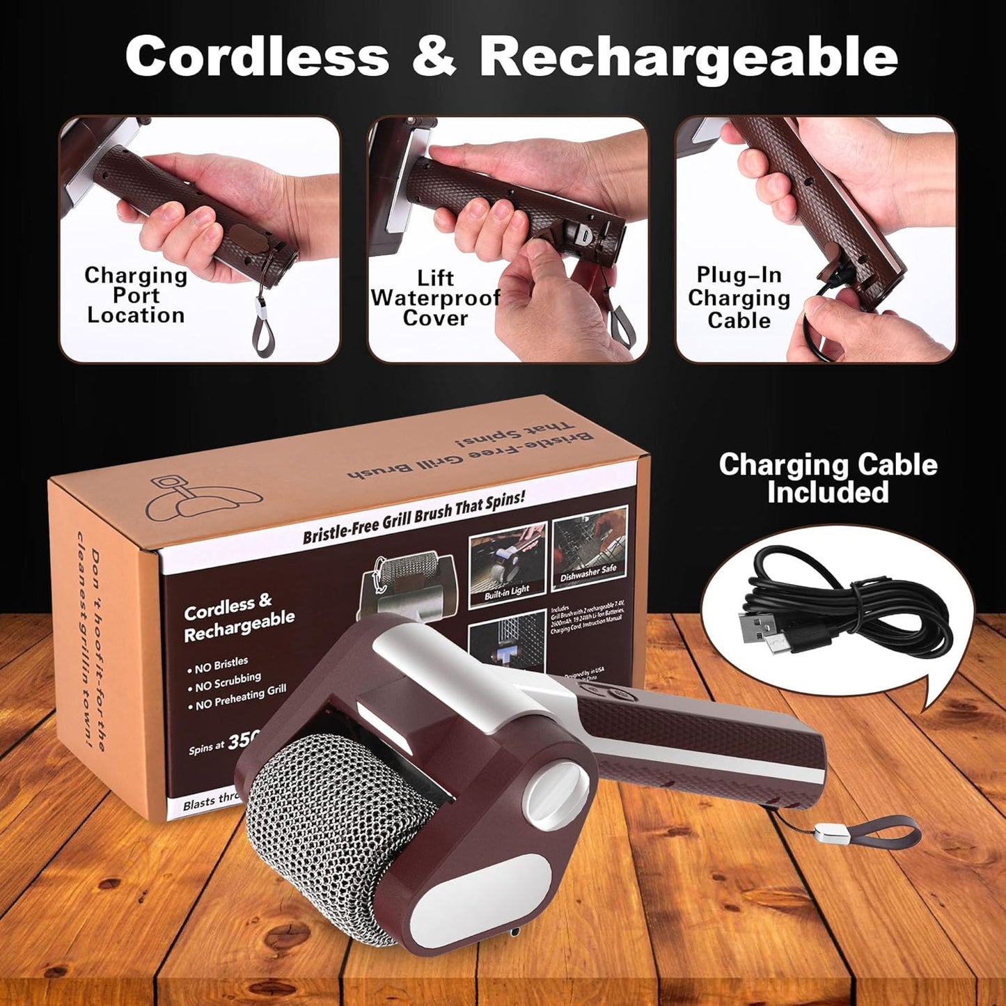 FREE SHIPPING🥩🔥Bristle-Free Spinning Grill Brush
