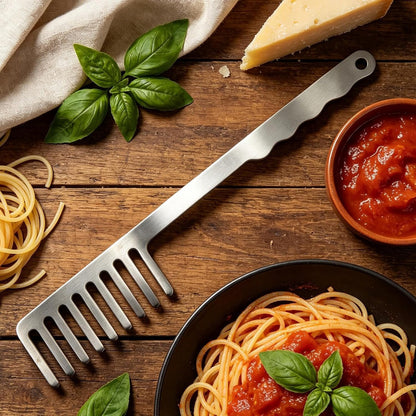 👨‍🍳🍝 Stainless Steel Pasta Server🍴   – Premium Spaghetti Spoon for Everyday Italian Cooking