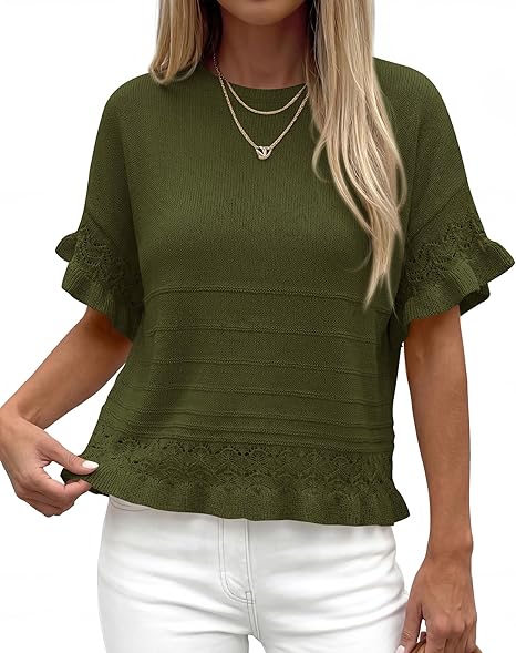 ✨ Breezy Crochet Knit Top