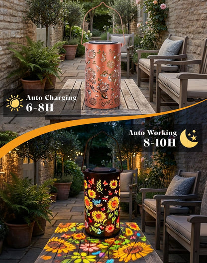 Colorful Sunflower Glow Solar Garden Lantern