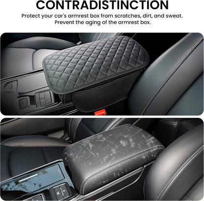 🚗Multifunctional Car Armrest Box Cushion with Built-in Storage Bag