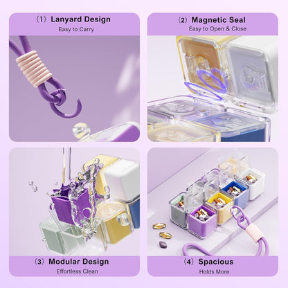 🧩💊Weekly Pill Organizer Magnetic Foldable Medicine Box