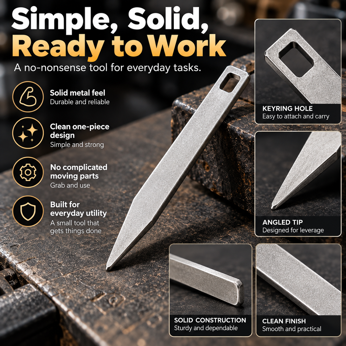 🔑 Pocket Pry Bar – Compact EDC Keychain Tool for Everyday Tasks
