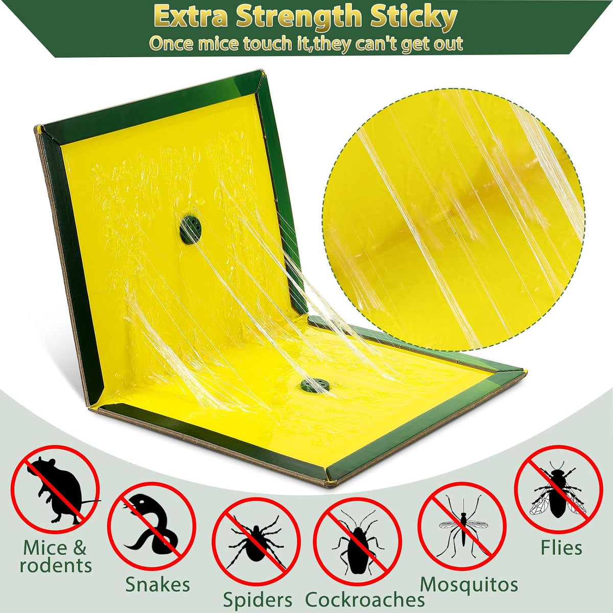 🐭2-Pack Extra-Strong Large Rat & Mouse Glue Traps