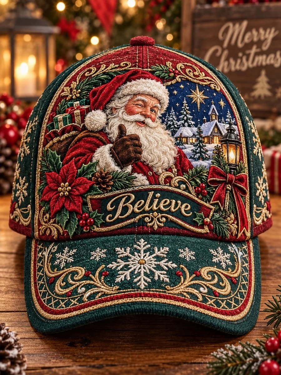 ⏳ Last Day 49% OFF – 🧢🎄 Premium Christmas Embroidered Baseball Cap | Festive Design, Adjustable Fit & Holiday Comfort