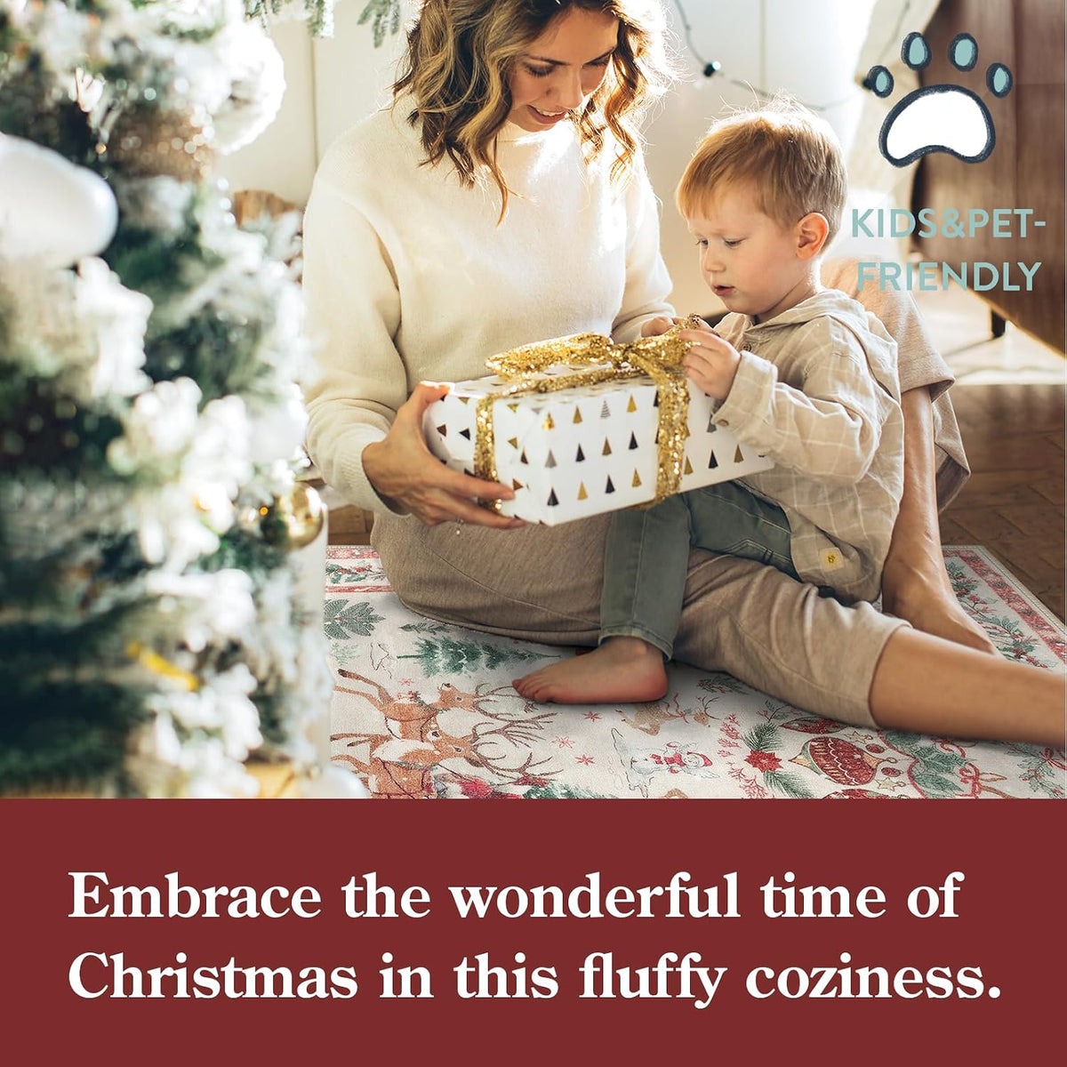 🎄 Cozy Christmas Runner Rug – Washable Non-Slip Holiday Floor Decor