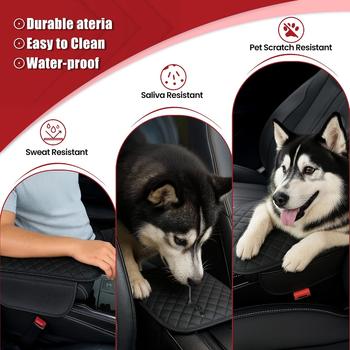🚗Multifunctional Car Armrest Box Cushion with Built-in Storage Bag