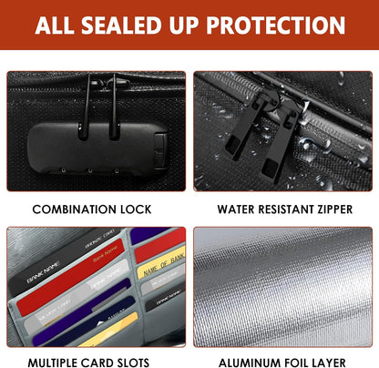 Fireproof Document Bag – Waterproof File Organizer for Cash, Passport, Legal Documents & Valuables