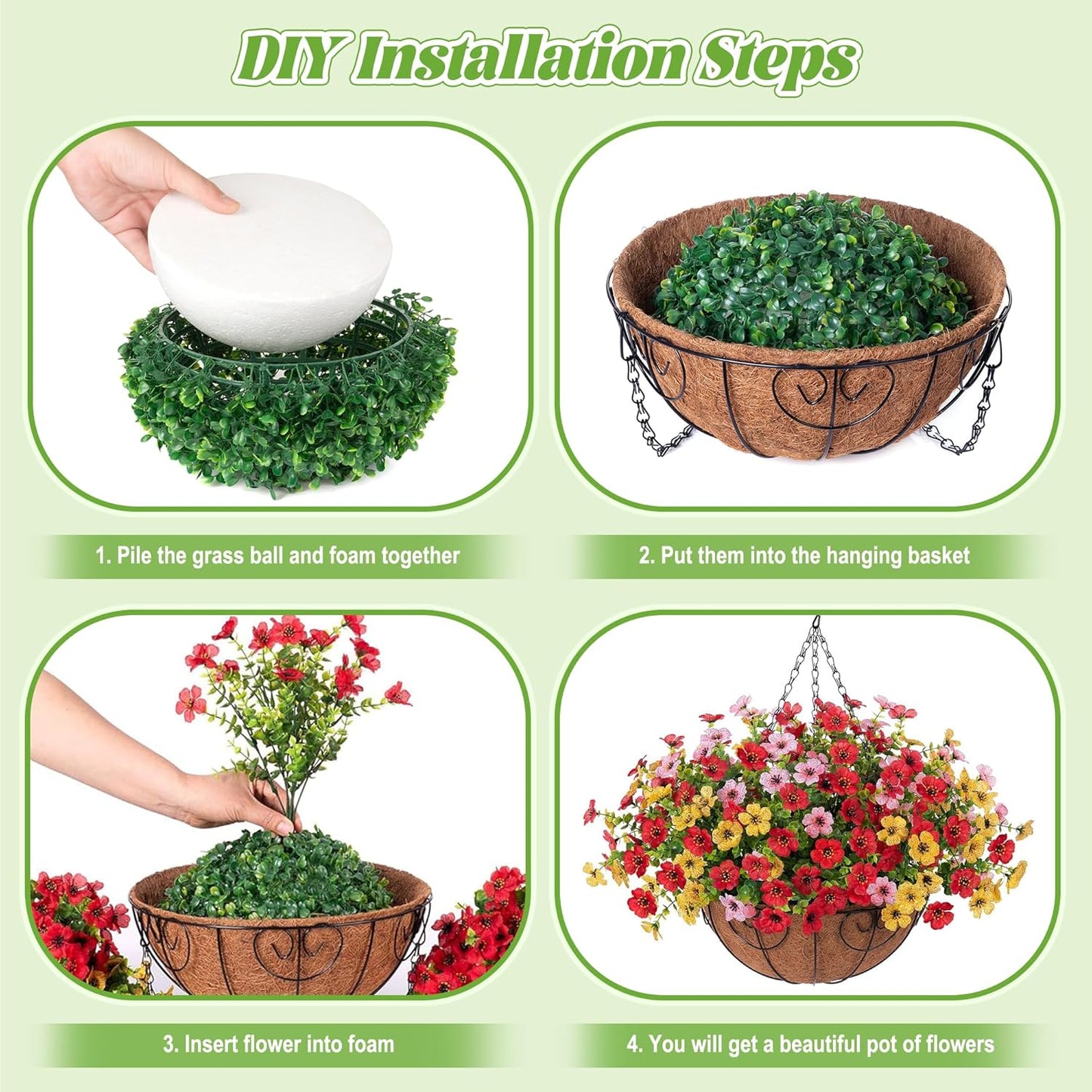 🔥Artificial Hanging Flower Basket🌸No Watering, No Wilting💧Everlasting Beauty for Your Home