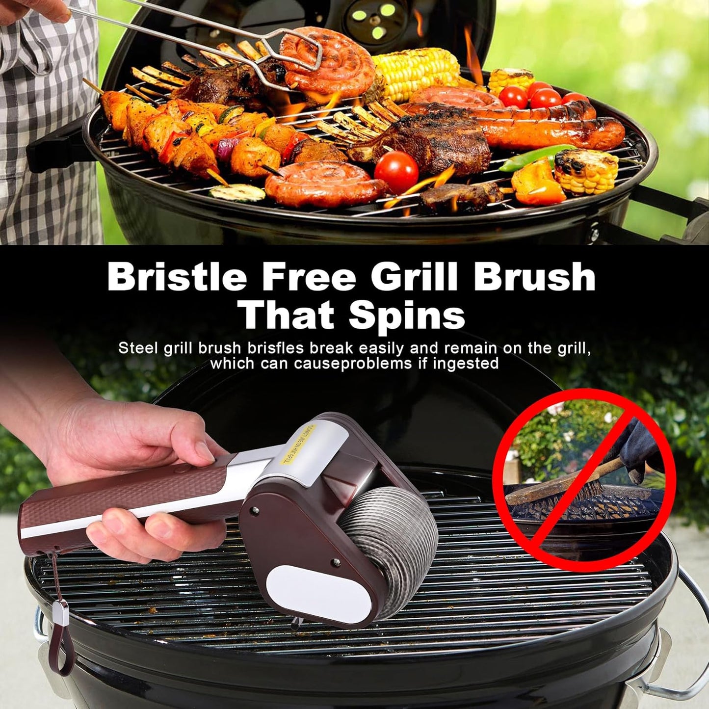 FREE SHIPPING🥩🔥Bristle-Free Spinning Grill Brush