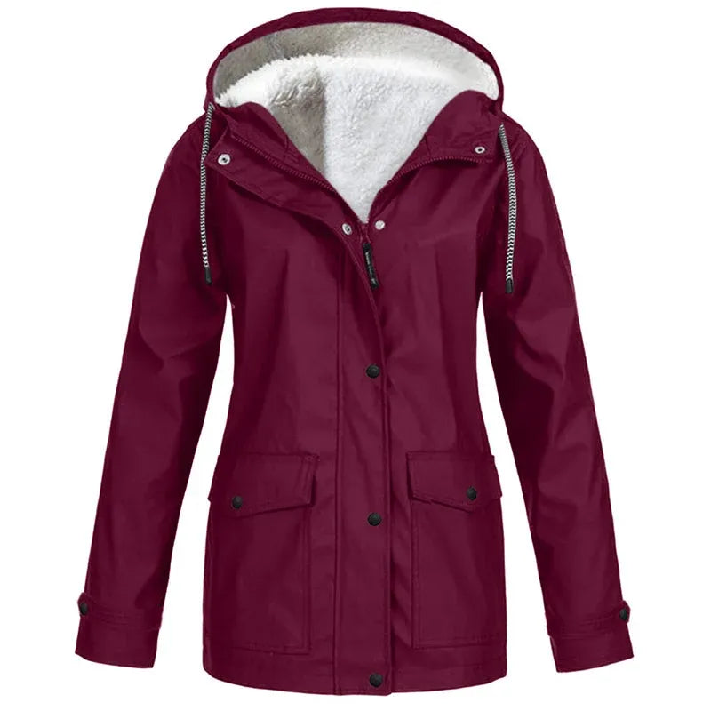 🏆 LIMITED TIME 65% OFF ❤️‍🔥 Women's Plush-Lined Windproof Hooded Jacket