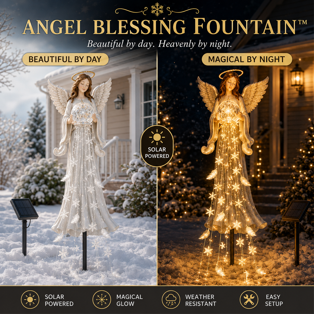 👼✨ Solar Angel Remembrance Garden Light – Peaceful Angel Glow for Gardens, Memorials & Outdoor Spaces 🌙🌸