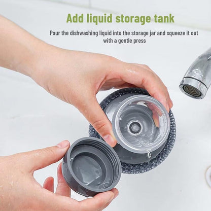 🏆Flash Sale⚡ 50K+ SOLD! 🧽 Comfort Grip Soap Dispensing Kitchen Scrub