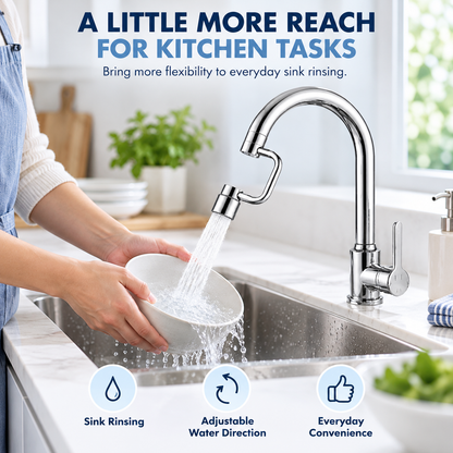 💦🔄 FlexiFlow – 1440° Rotatable Faucet Extender with Dual Spray Modes