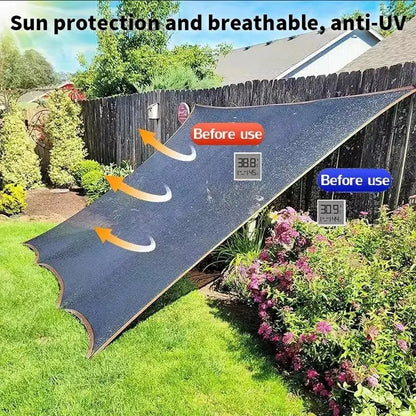 🎖️90% Blackout Cloth (Black) - 10 x 13ft UV-Resistant Shade Net with Reinforced Rivets