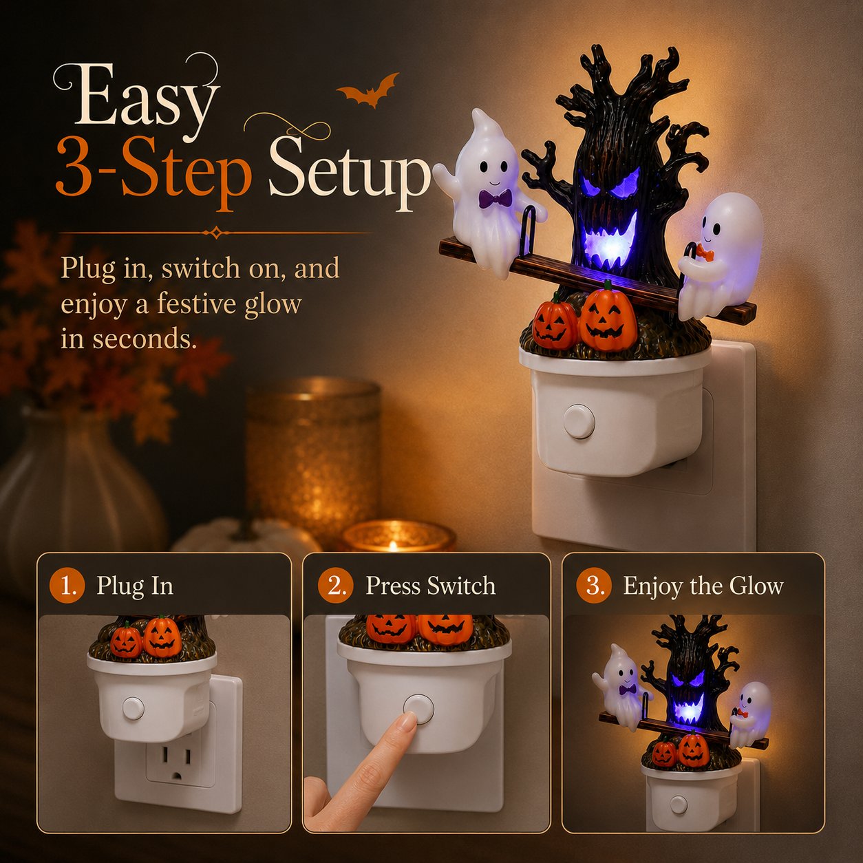 Halloween Early Bird Sale✨Cute Halloween Glow 👻Pumpkins & Glowing Spooky Tree
